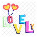 Lovely Text Lovely Word Typographic Word Symbol