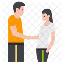 Romantic Couple Lovers Handshake Icon