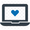 Loving Chat Laptop With Heart Love Message Icon