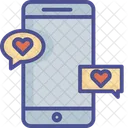 Loving Chat On Mobile Chat Bubbles Love Chat Icon