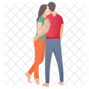 Loving Couple Girl Kissing Lovers Icon