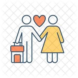 Loving couple on trip  Icon