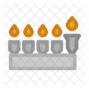 Low menorah with flame  Icon