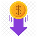 Low Money Money Loss Money Icon