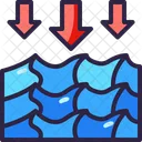 Low Tide Down Arrow Level Icon