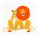 Löwe und Löwin  Symbol
