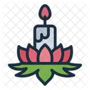 Loy Krathong Candle Water Icon