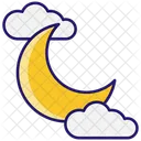 Lua crescente com nuvens  Ícone
