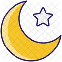 Lua crescente e estrela  Ícone