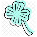 Lucky Clover Color Shadow Thinline Icon Icône