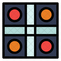 Ludo Icon - Download in Colored Outline Style