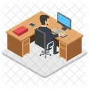 Lugar De Trabajo Oficina Tiempo De Trabajo Icono