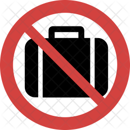 Luggage not allowed Icon - Download in Flat Style