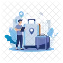 Luggage Tracking Baggage Traveller Icon