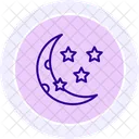 Icono De Linea Luna Y Estrellas Icono