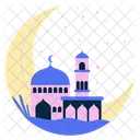Luna Y Mezquita Mezquita Arquitectura Icono