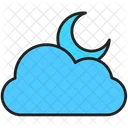 Luna y nube azul  Icono