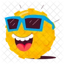 Lune Cool Emoji Cool Emoji Heureux Icône