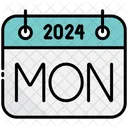 Lunes Calendario 2024 Icono