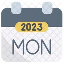 Lunes 2023 Calendario Icono