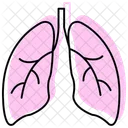 Lungs Color Shadow Line Icon Icon