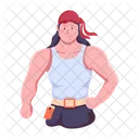 Lutador Lutador Masculino Personagem Masculino Ícone