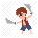 Enfant Pirate Epee Icône