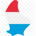 Luxembourg Flag Map Icon