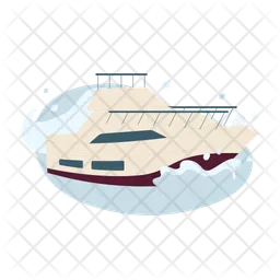 Luxury yacht on water  Icon