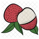 Lychee Pulpy Fruit Food Icon