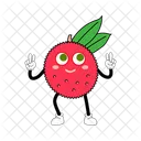 Lychee Mascot Vegetable Character Illustration Art Symbol
