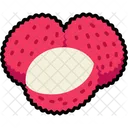 Lychee Two With Half Peeled Lychee Fruit Icon