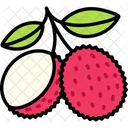 Lychee With Half Peeled  Icon