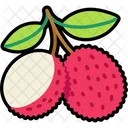 Lychee With Half Peeled Lychee Fruit Icon
