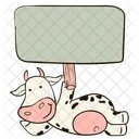 Lying Down Cow Lift A Board Board Presentation Icon