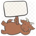 Lying Down Goat Lift A Board Background Indian Icon