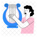 Lyre Player Folklore Musician Icon