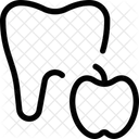 Maca Do Dente Coma Frutas Saude Odontologica Ícone