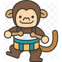 Macaco Baterista Brinquedos Ícone