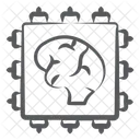 Machine Learning Brain Microchip Memory Chip Icon