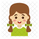 Madchen Cartoon Kinder Icon