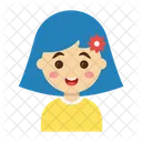 Cartoon Kinder Madchen Icon