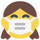 Grinsendes Madchen Emoji Mit Gesichtsmaske Emoji Symbol