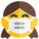 Grinsendes Madchen Emoji Mit Gesichtsmaske Emoji Symbol