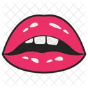 Offener Mund Weibliche Lippen Lippenaufkleber Symbol