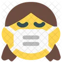 Trauriges Madchen Emoji Mit Gesichtsmaske Emoji Symbol