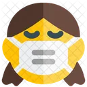 Trauriges Madchen Emoji Mit Gesichtsmaske Emoji Symbol