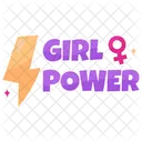 Girlpower mit Donner  Symbol