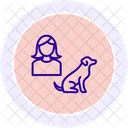 Icono De Linea De Madre Y Perro Icono