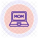 Icono De Linea De Computadora De Madres Icono